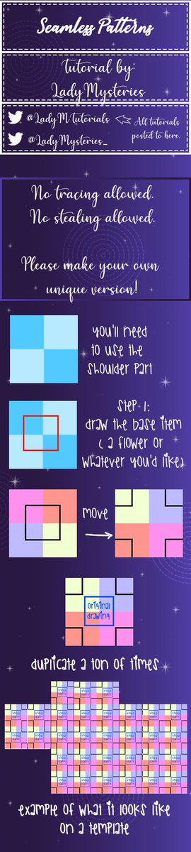 LadyMTutorials's tweet image. ♡ Seamless Pattern Creation Tutorial ♡

Created: 2/3/2021

♡

Be sure to click and open it to it&apos;s full size to able to read it!

♡
#Roblox #RobloxDev #RBXDev #robloxclothing  #RobloxClothes  #robloxclothingdesigner #robloxclothingtutorials #robloxclothingtutorial