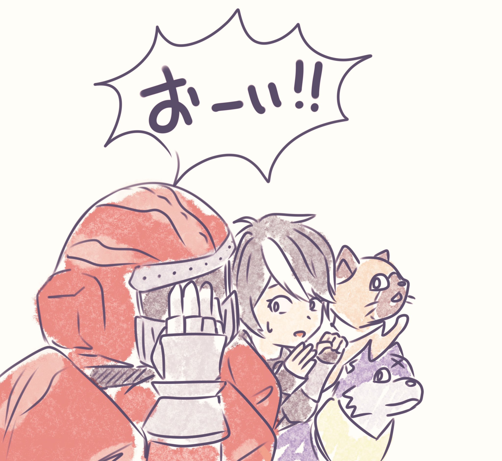 Mocha ᴗ Geronimo Mhrise ジェロさんが イオリくんと おーい と叫んでるイラストを描いてほしいみたいだったので描いてみました え 違う そうじゃない T Co Yydkvieecj Twitter