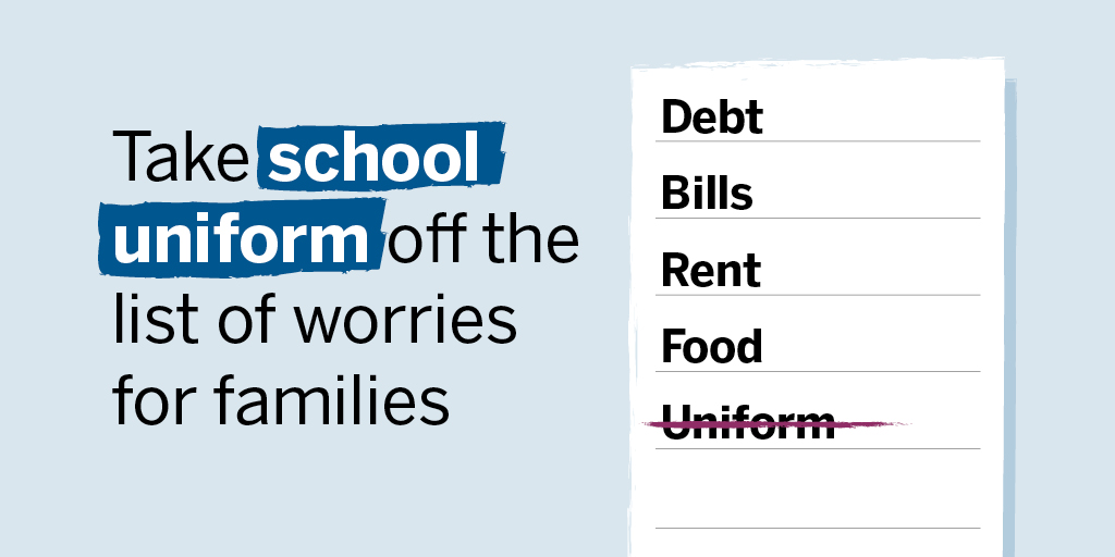 Schools are closed but children continue to grow 🧒  

Parents face enough uncertainty this year – let’s take worrying about the cost of school uniforms off the list ✅ 

Ask <a href="/Jacob_Rees_Mogg/">Jacob Rees-Mogg</a> to help #CutTheCost ⬇️ 
bit.ly/3apEiQc