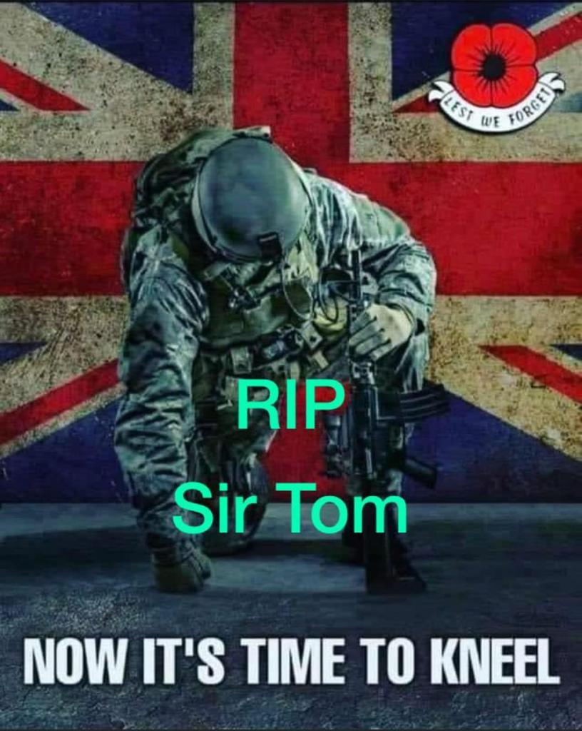 Now it's time to tale the knee in respect of someone amazing. Rest in peace Sir  Captain Tom.
#taketheknee
#SirCaptainTomMoore #RestInPeace #TomMoore #SirTomMoore #hero #RIPCaptainSirTomMoore