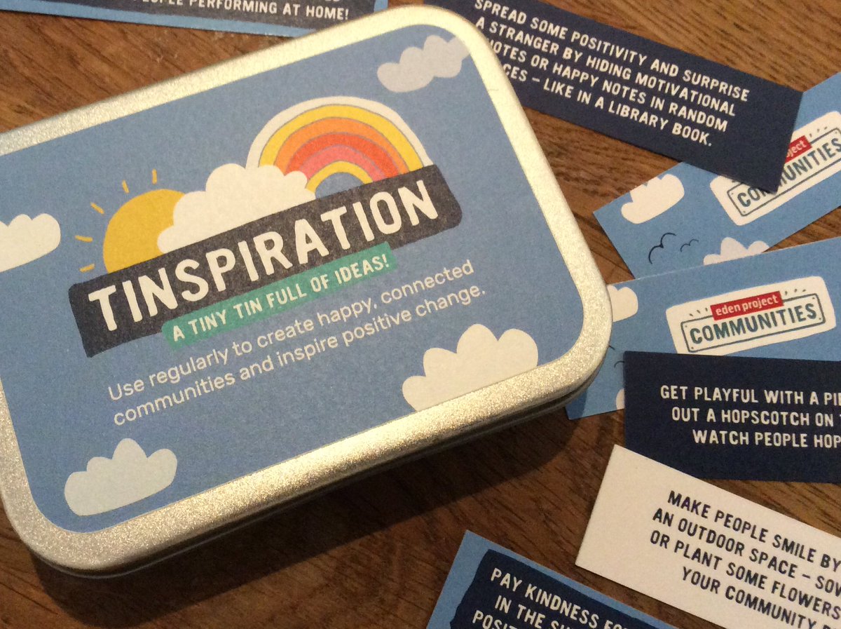 Kneadtoconnect's tweet photo. What a great idea from @edencommunities as a follow up from our online community camp: TINSPIRATION - a tiny tin full of ideas for strengthening community.  Thank you! #community #smallideas #connecting https://t.co/cguAMBrJH9