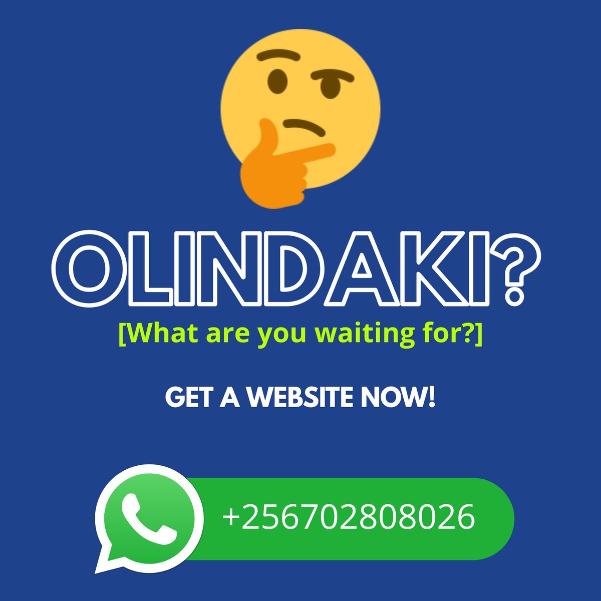 Having an online presence for your business is not a luxury. It is a necessity!

Let's start by designing a website for your business in just 14 working days.
Call/WhatsApp +256702808026 to get started.

#WillappsWeb
#Willapps #Willapps2020 #LeavingNoOneBehind