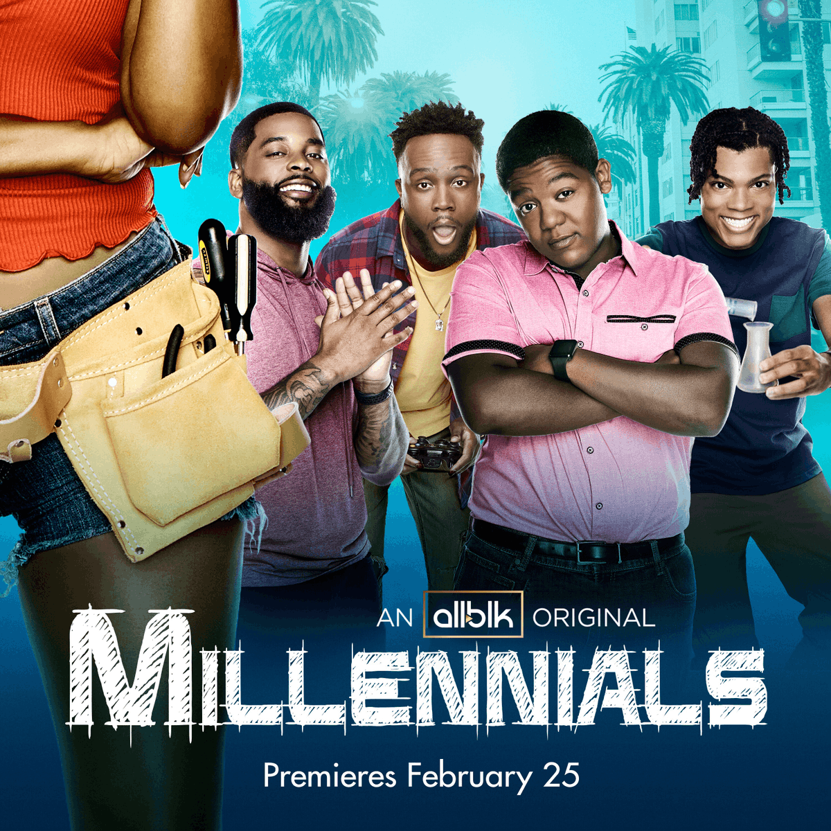 _MillennialsTV's tweet photo. WE'RE BRINGING FUNNY BACK! The all-new comedy series from the exec producer of "The Jamie Foxx Show" & "Martin" @bentleyevans and @orenw #ruggwilliams premieres FEB 25 exclusively on @watchallblk #MillennialsTheShow Location: @HrvstStudios #BringingFunnyBack https://t.co/sClhDugyf9