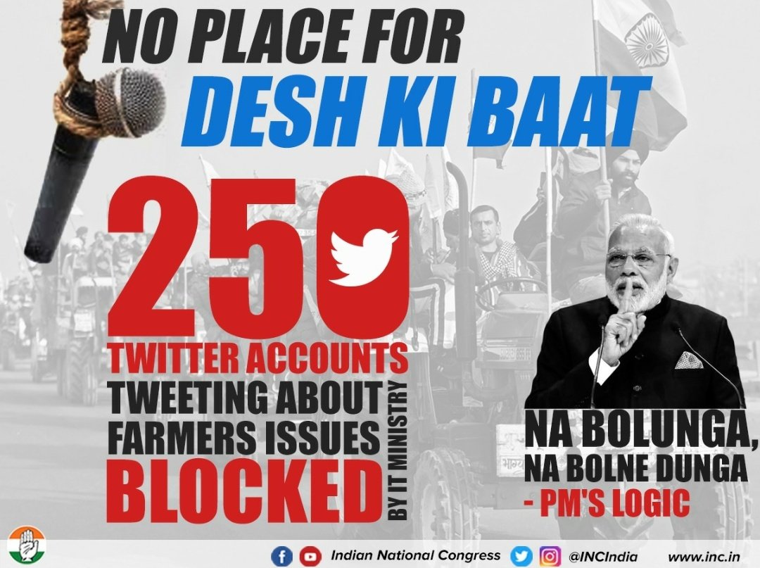 shanti0207's tweet photo. I was one of the victim, whose a/c was blocked for raising my voice on #FarmersProtest
You can block a Twitter a/c but as per Article 19 of the Constitution Act, I hv the POWER  to exercise the RIGHT OF SPEECH
With the same power I say
#ModiBuildBridgesNotwalls
#IStandWithFarmers https://t.co/HWUPM7EM7g