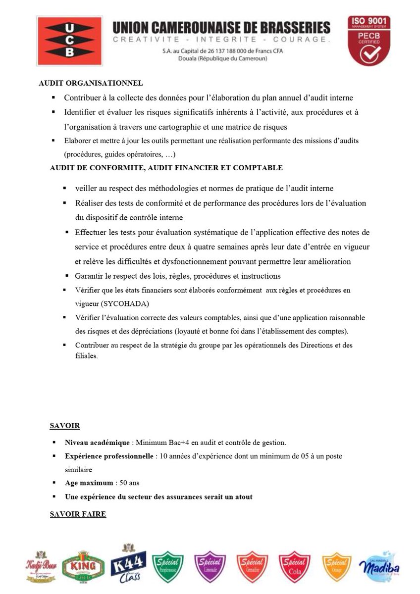 groupekadji's tweet photo. UCB - Offre d'emploi : Auditeur Sénior (H/F)

Pour postuler : recrutement@sa-ucb.com

Date limite de recevabilité des candidatures : 25/02/2021

Préciser le poste en objet. #UCB #KADJIGROUP https://t.co/JRxXMeKIon