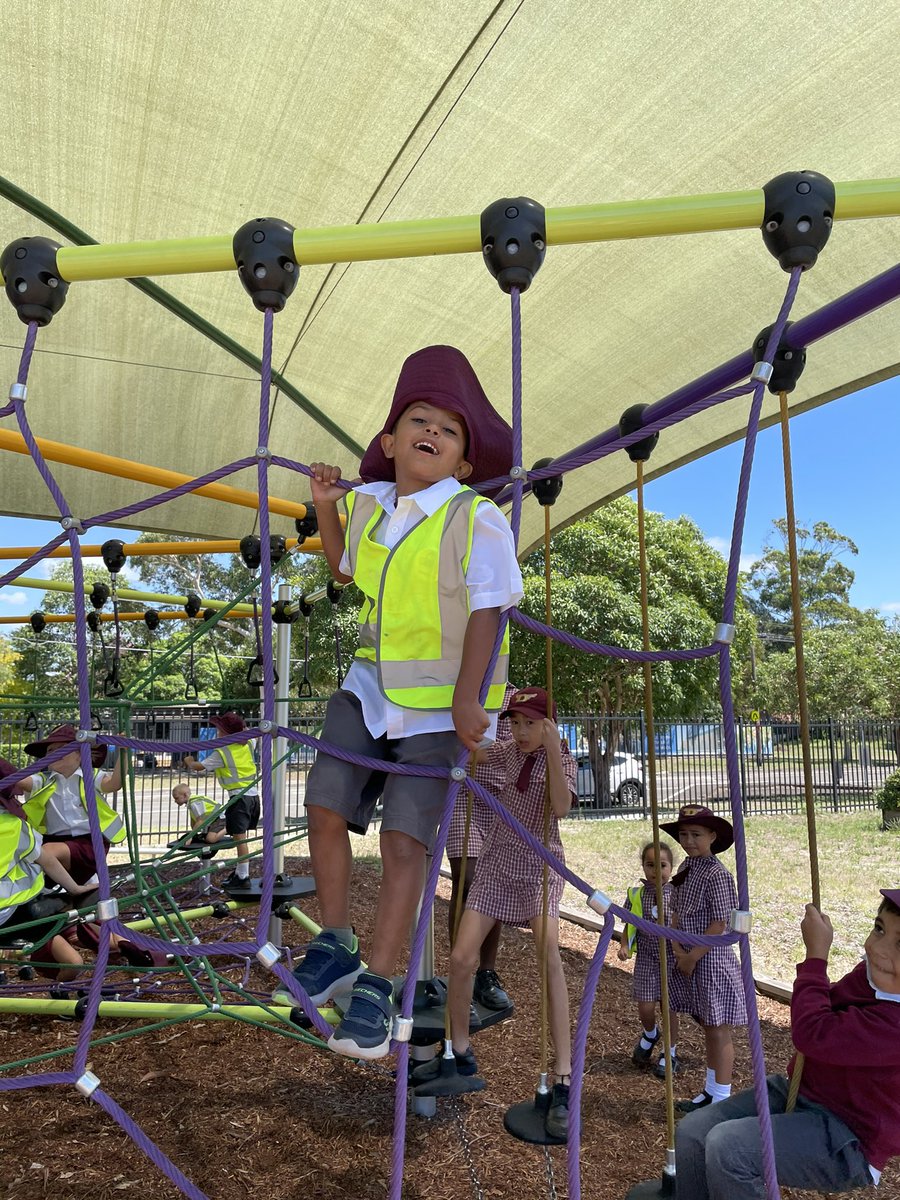 Kindy students are making the most of the playground equipment! Lots of fun making new friends.