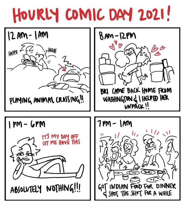 whoa i didnt do #hourlycomicday for once here's a little summary of my day yesterday!! 