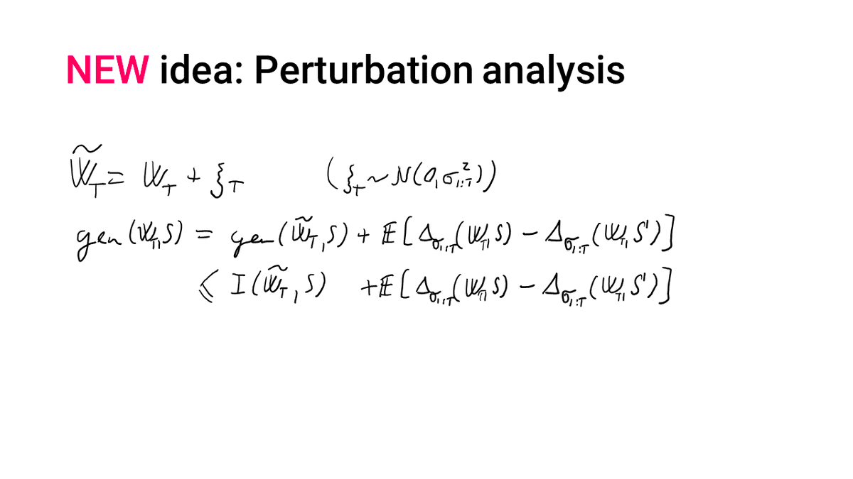 The twist is to apply it to a randomly perturbed version of the output of SGD and explicitly account for the mismatch between the perturbed and the original version.14/