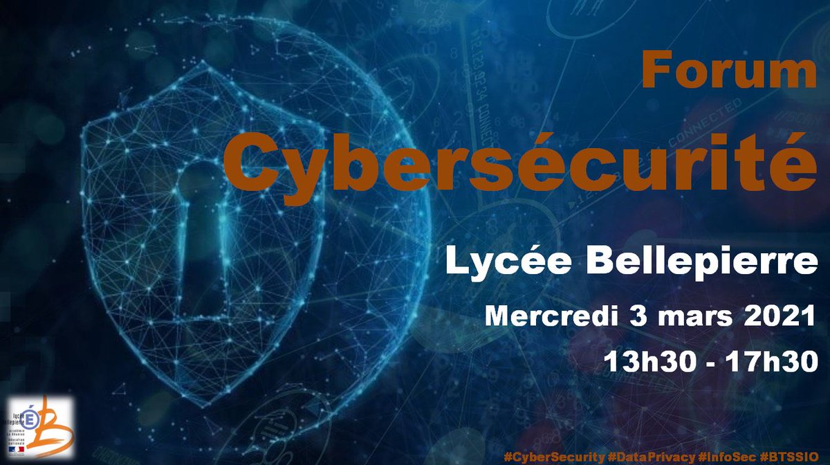 DefayNicolas's tweet photo. 📢Un événement en lien direct avec le nouveau #BTSSIO  qui intègre 4h hebdomadaires d'enseignement de #cybersécurité
Plus d’infos : https://t.co/Q7IbL13XXe
#CyberSecurity #DataPrivacy #InfoSec https://t.co/KEhYrlNEtf