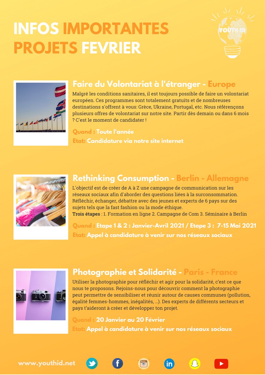 Pleins de choses à faire pour le mois de Février ! Et voilà notre programme: des events, des ateliers et des projets ! 
Pour les inscriptions, ça se passe sur le site ("Nos évènements")