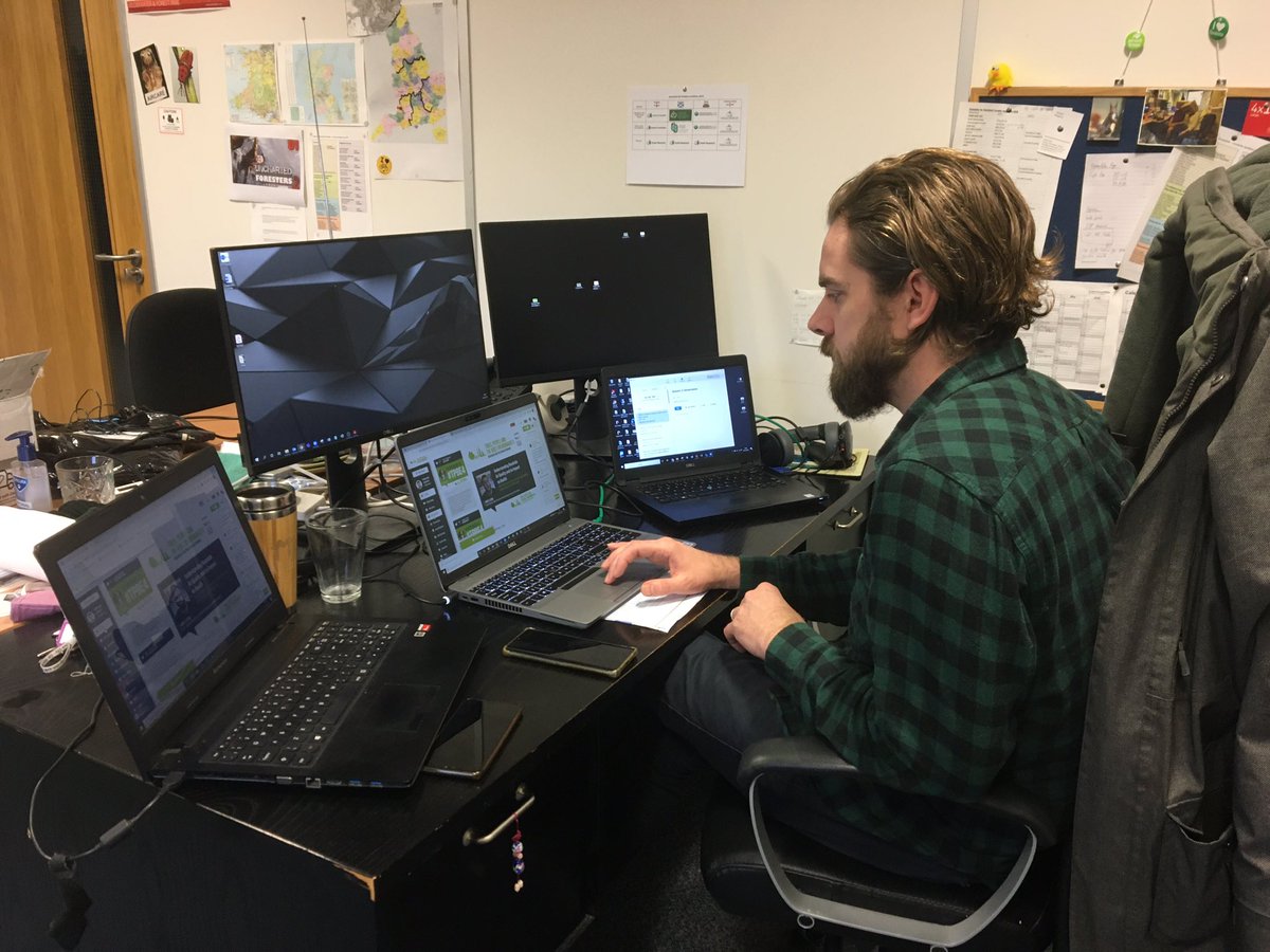 #TPBE4 starts at 1000 this morning. Staff at <a href="/TheICF/">Institute of Chartered Foresters</a> have spent almost 2 years working on on this conference. <a href="/NathanielEvents/">Nathaniel Jackson</a> is all set up with 5 screens!