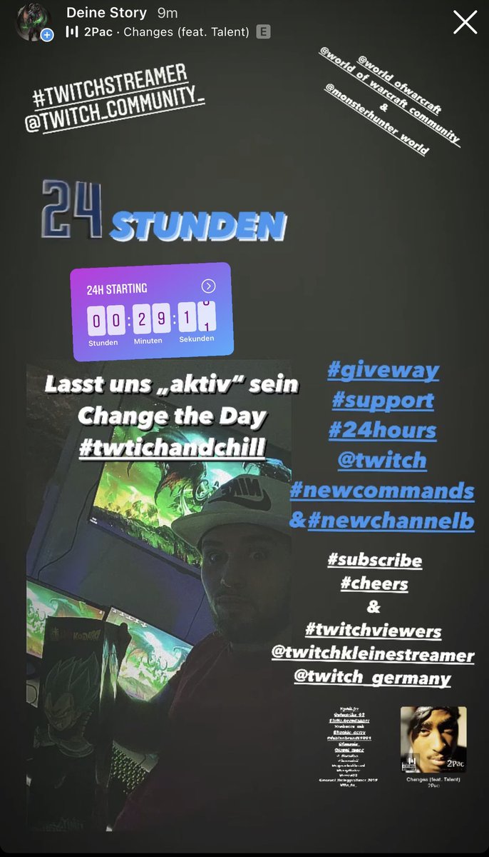 maruco78's tweet photo. 24Hours #stream #worldofwarcraft #and #MonsterHunterWorld #twitchdeutschland #TwitchDE #twitchstreamer #instagood #followme #twitchaffiliate #bestlife #gamers https://t.co/xL7AE98uhF