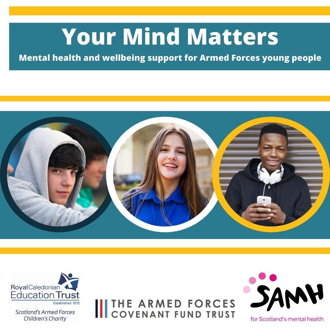 🚀 We have officially launched! Our @RCET_Scot <a href="/SAMHtweets/">SAMH</a> project funded by <a href="/CovenantTrust/">Armed Forces Covenant Fund Trust</a> #YourMindMatters will work directly with #ArmedForces #youngpeople to understand and respond to the unique challenges they face with regard to #mentalhealth 

➡️ bit.ly/3chu0Ef