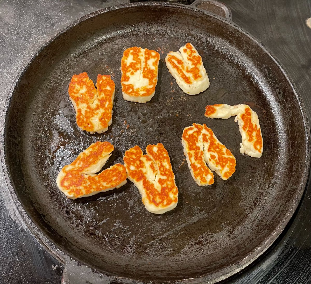 Cooking halloumi last night. Sometimes you feel the universe is telling you something.