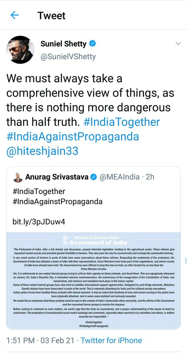narendramodi177's tweet image. ThankYou Akshay Kumar Ajay Devgan And Suniel Shetty. #IndiaAgainstPropaganda