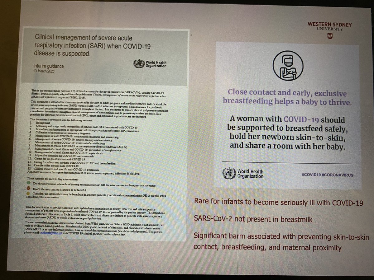 The lessons from HIV pandemic should inform  #breastfeeding guidelines  @WHO recommends NO separation of mother & infant This has effects on maternal caregiving capacity & infant mental health  #MentalHealthMatters