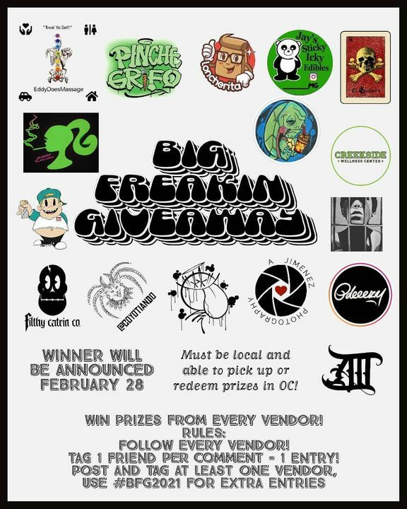 Brattttttty's tweet photo. Excited to be a part of this Big Freaking Giveaway! 

#bfg2021 #orangecountyvendors
✨First huge giveaway 2021✨
We starting off the year right and bringing you one of the biggest giveaways this year so far!🥳🥳🥳
The giveaway starts the beginning of February 1. We will be an… https://t.co/YcXNT9WTCL