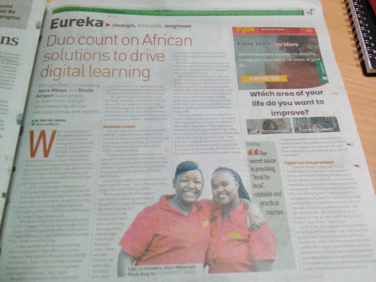 joycembaya's tweet photo. Excited to be featured in today's People Daily for @ZydiiAfrica. Read the story here; https://t.co/sQqnhqGxB4 https://t.co/Z0t7j9NRgk