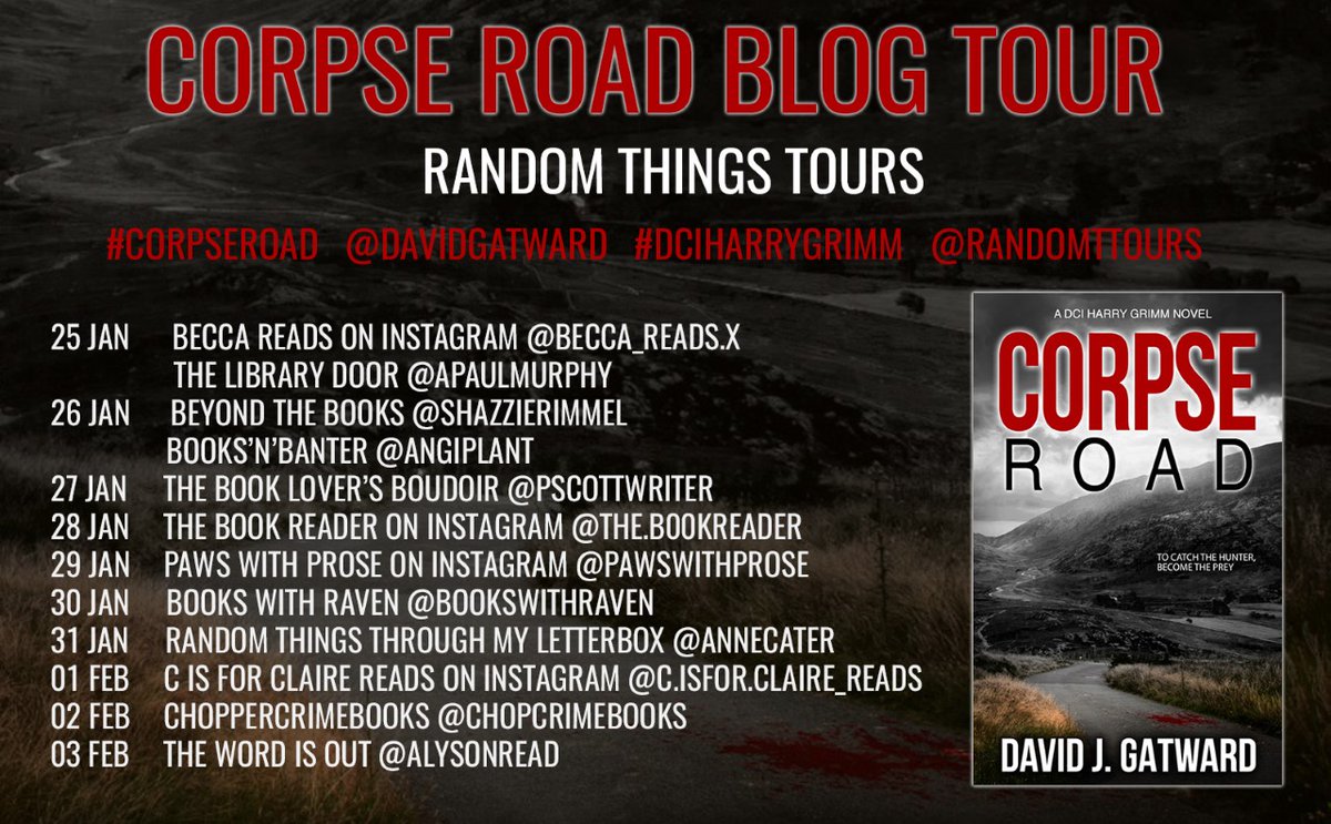 RandomTTours's tweet photo. HOORAY for the #RandomThingsTours Bloggers who supported #CorpseRoad by @davidgatward Blog Tour - you are AMAZING 🖤
@AngiPlant
@the_b00kreader
@pawswithprose
@bookswithraven
@Clairey_Fairee https://t.co/LQsHH3T9BZ