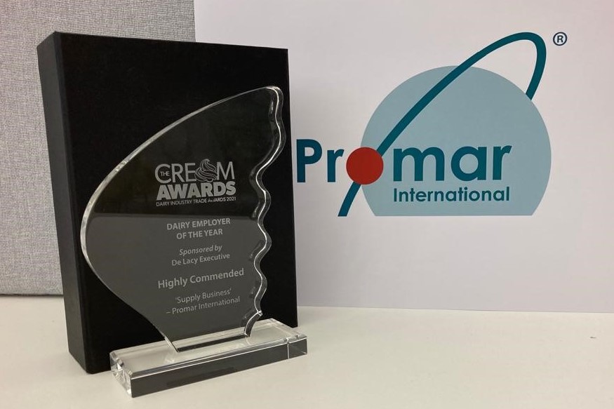 promarinternat1's tweet photo. We're thrilled to have been awarded highly commended for 'dairy employer of the year'! 🏆 🥂

Our brilliant team make up the core of Promar and we are proud to celebrate &amp; support them @dairyawards @britishdairying 

Congrats to all the winners 🎉

#creamawards #teamdairy https://t.co/5UjZFKVBKA