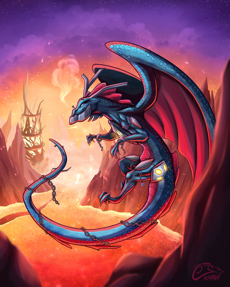 MissEhlyana's tweet photo. Hop, un Dragon !
Mon projet d'origine était d'en créer un associé à une zone du jeu, ici solar.
Même si la forme et la zone sont restées, ça a finalement fait place à une libre interpretation des couleurs.

@DOFUSfr #DOFUS #dragon #solar #illustration #fanart #draw #digitalart https://t.co/w74rnR6Vtg