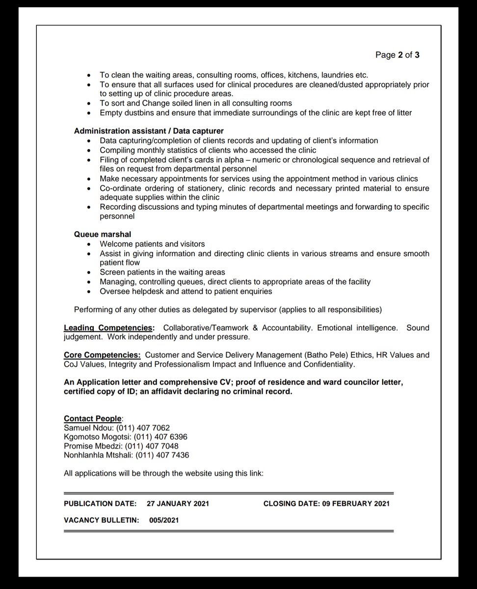 CityofJoburgZA's tweet photo. We're hiring!!! 🔈

👉🏾EPWP
Closing date: 9 February 2021
Apply here: https://t.co/nUI3wA70ms
#JoburgVacancies #JobSeekersSA
#jobseekers #JobAdviceSA ^GZ https://t.co/FiVUB4ulrx
