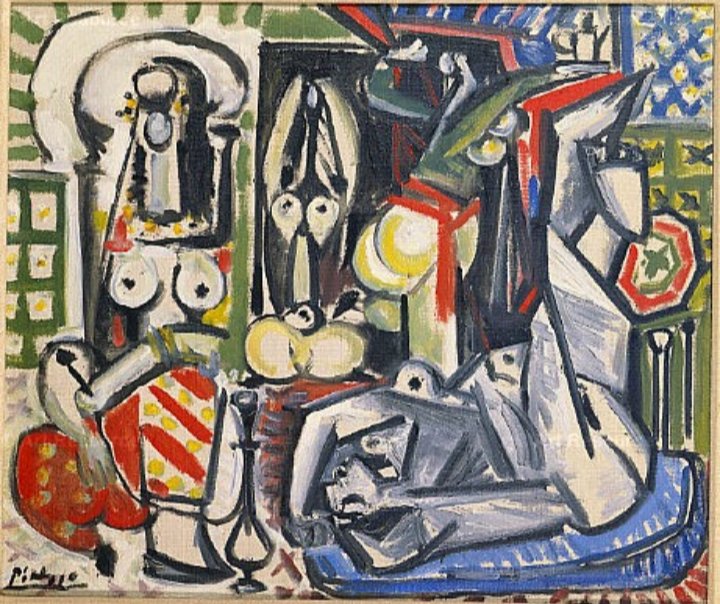 Pablo Picasso realizó esta serie desde 1954 (cinco semanas después del fallecimiento de Matisse) hasta 1955 . Fue la década del 50 cuando decidió reinventar varios cuadros clásicos de grandes pintores como Velasquez y Manet entre otros.