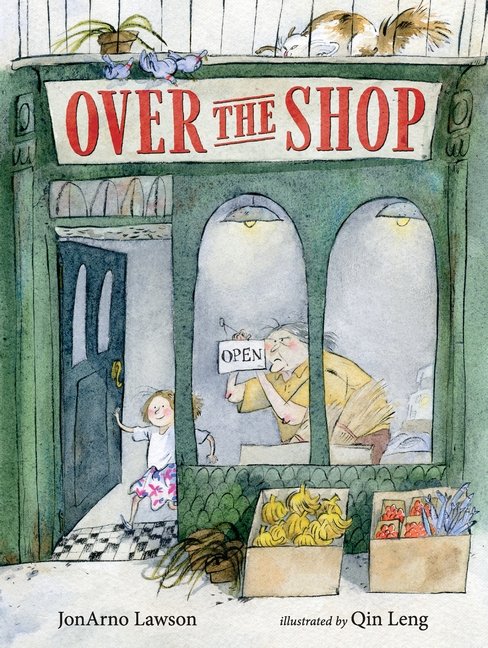 Over The Shop conceived/written by #JonArnoLawson art by @qinleng  is a wordless examination of human souls.  It is a poignant presentation showing us single acts of kindness can change not only our world but the lives of those around us. librariansquest.blogspot.com/2021/01/a-fres…