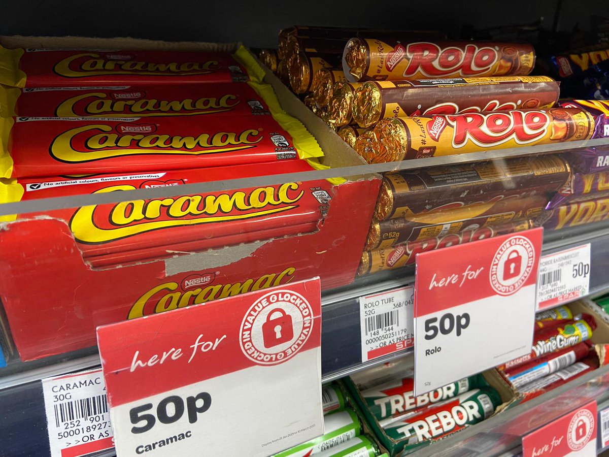 SparLlanrwst's tweet photo. #Spar #Penmaenmawr &amp; #Llanrwst to follow ❤🍫
💥👊💥LOCKED IN VALUE💥👊💥
Confectionery Re-Merchandise with some Locked In Value Pricing 🥰🍫❤🍫🥰 https://t.co/QnvZnM4VrM