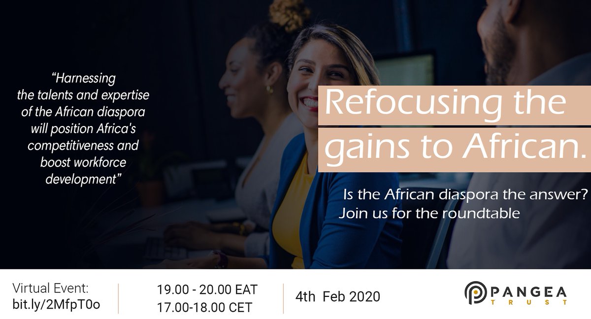 PangeaTrust's tweet photo. ✨ Announcing the first Diaspora Roundtable ✨
We're bringing together African diasporas from all over the world to reshape the African story.There is power in unity. Tackling the biggest? s for the African diaspora but for today: how do we foster collaboration, diversity&amp;impact? https://t.co/q2PTVYeJsk
