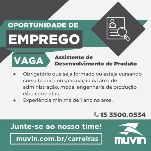 MuvinSports's tweet photo. Estamos com vagas abertas para o cargo de Assistente de Desenvolvimento de Produto. Faça parte da nossa equipe! 😎
Os interessados devem cadastrar seu currículo no link a seguir:  https://t.co/cXjHfJ5HYO https://t.co/sSNQkgk3kf
