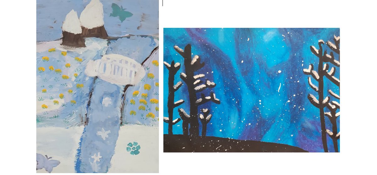 PrestonVCSchool's tweet photo. We are so proud of all the stunning artwork produced by our children for the Winter's Child art project. Graham Baker-Smith had the difficult task of picking the key stage 2 winners. https://t.co/plv9EbWwBO