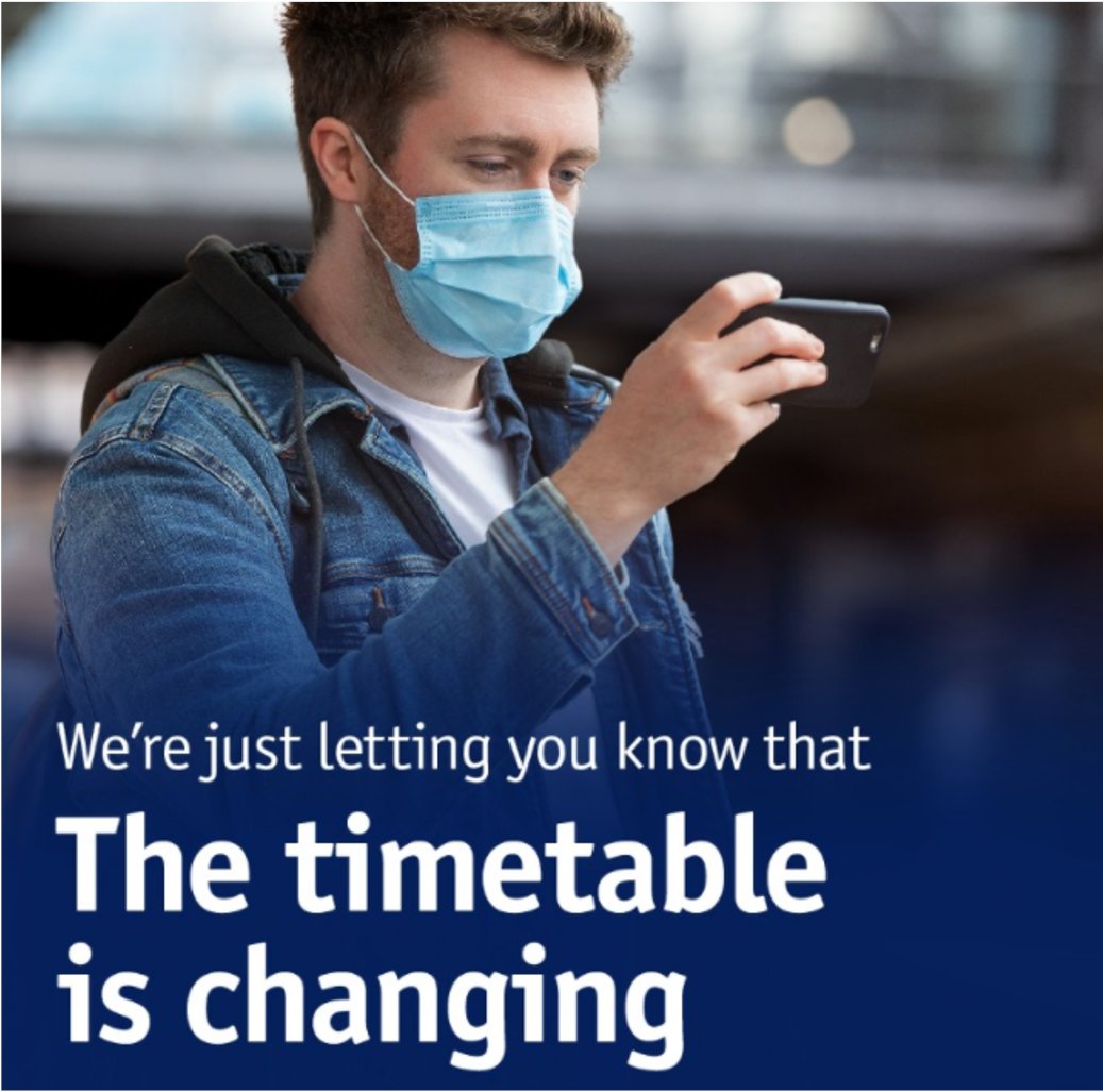Our timetable is changing. This is in direct response to the ongoing COVID-19 pandemic, reflecting current customer demand. Find out more on the <a href="/ScotRail/">ScotRail</a> site here: ow.ly/iBFz50Do7cH