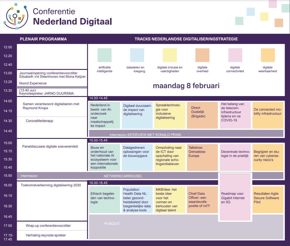 NL_Digitaal's tweet photo. Download het trackschema en kijk welke sessies in jouw agenda passen. Voor elk wat wils! #CNLD2021

➡️➡️➡️https://t.co/kJAjZOjowy

#ArtificiëleIntelligentie #GroeienDoorData #DigitaleInclusieEnVaardigheden #DigitaleOverheid #DigitaleConnectiviteit #DigitaleWeerbaarheid https://t.co/9bX5Wtb8js