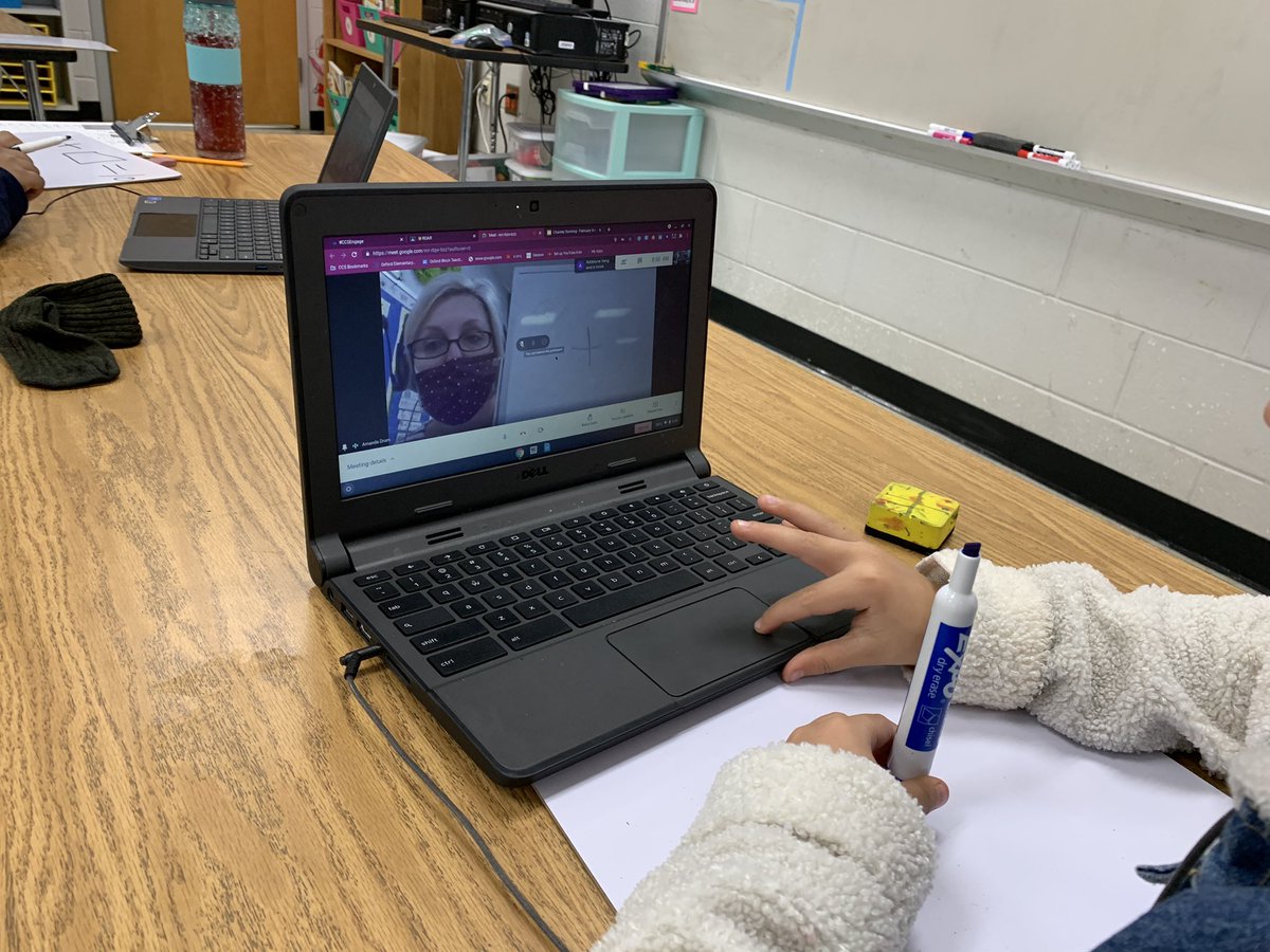 BetsyDraper4's tweet photo. The 1st day of virtual intervention/enrichment time was a success!  Students stayed in their class and joined a google meet with a 1st grade teacher to enhance their learning! I love embracing innovative ideas to better serve and support ALL learners! #innovation #oxfordleads https://t.co/hbOOlpAEqv