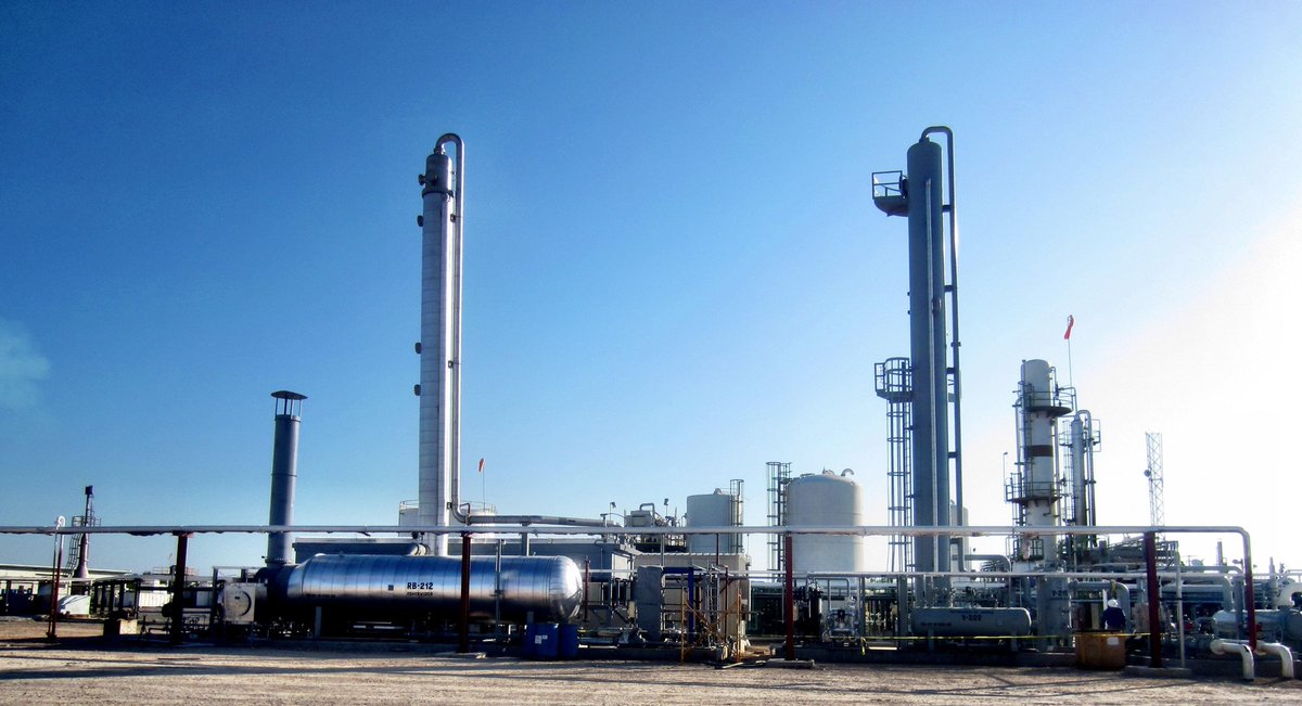 These columns are often called "scrubbers" ...and if you ever drive by a plant, you might see these columns. Below is a picture of an amine plant used for CO2 scrubbing.