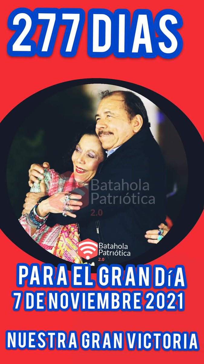 #03Feb Ya se respira la victoria del pueblo #Nicaragüense...
Este 7 de noviembre, defendé esos proyectos que nuestro buen gobierno ha otorgado a las familias...
Que no te den vuelta,  #VotaEnLa2 por más derechos, más salud, más educación por más trabajo y Paz...