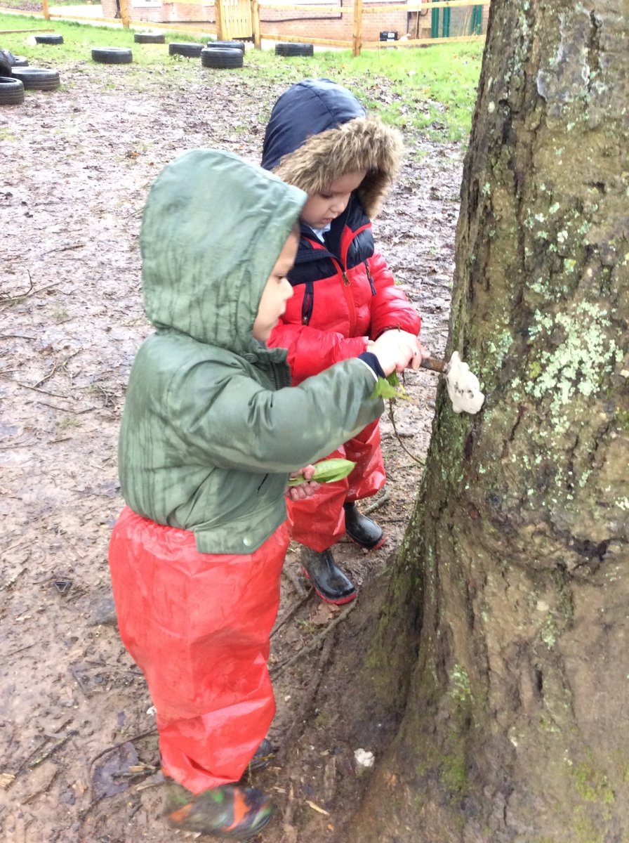 BletchingleyVPS's tweet photo. Despite the rain, nursery enjoyed their outdoor learning session led by a trainer from the SOLD team today. They used clay and natural materials to make muddy creations. #outdoorlearning #exploringtheenvironment https://t.co/1b4X93u66J