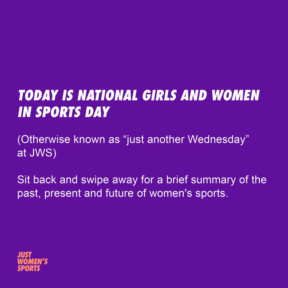 A (brief) State of the Union by JWS  #NationalGirlsAndWomenInSportsDay (A thread)