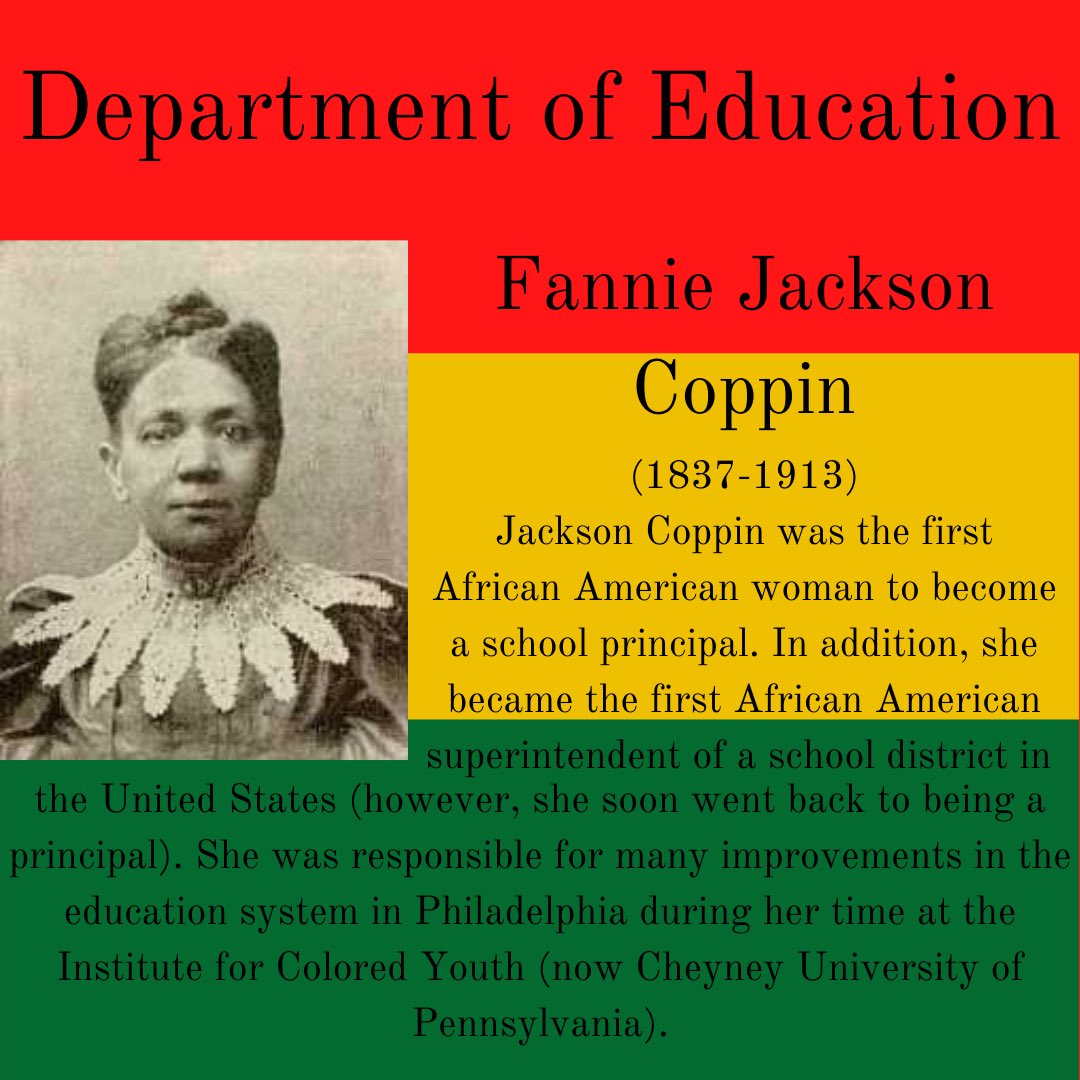 Our third featured individual is Fannie Jackson Coppin, submitted by the Department of Education!