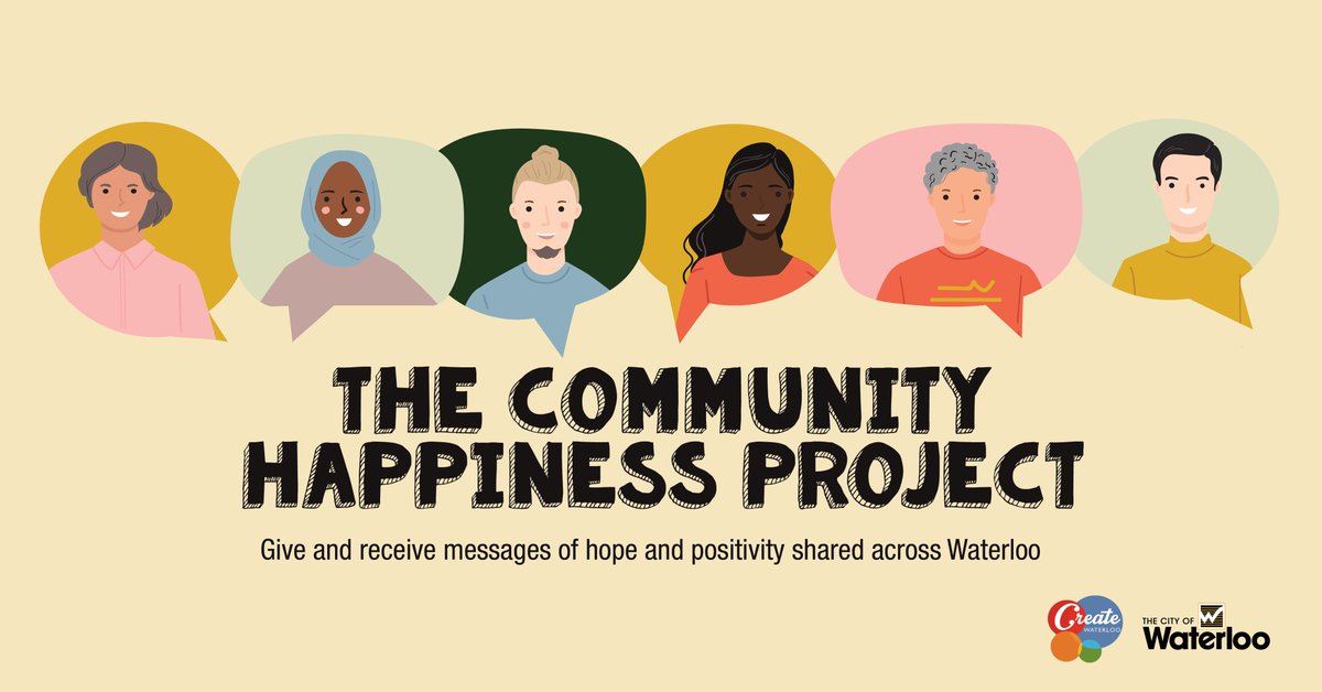 Have you submitted your message of kindness to The Community Happiness Project yet? Help your community stay positive and hopeful by sharing an audio message now. 

Get full details here: forms.waterloo.ca/Arts-and-Cultu…

#BeKindWR #communityhappinessproject <a href="/citywaterloo/">City of Waterloo</a>