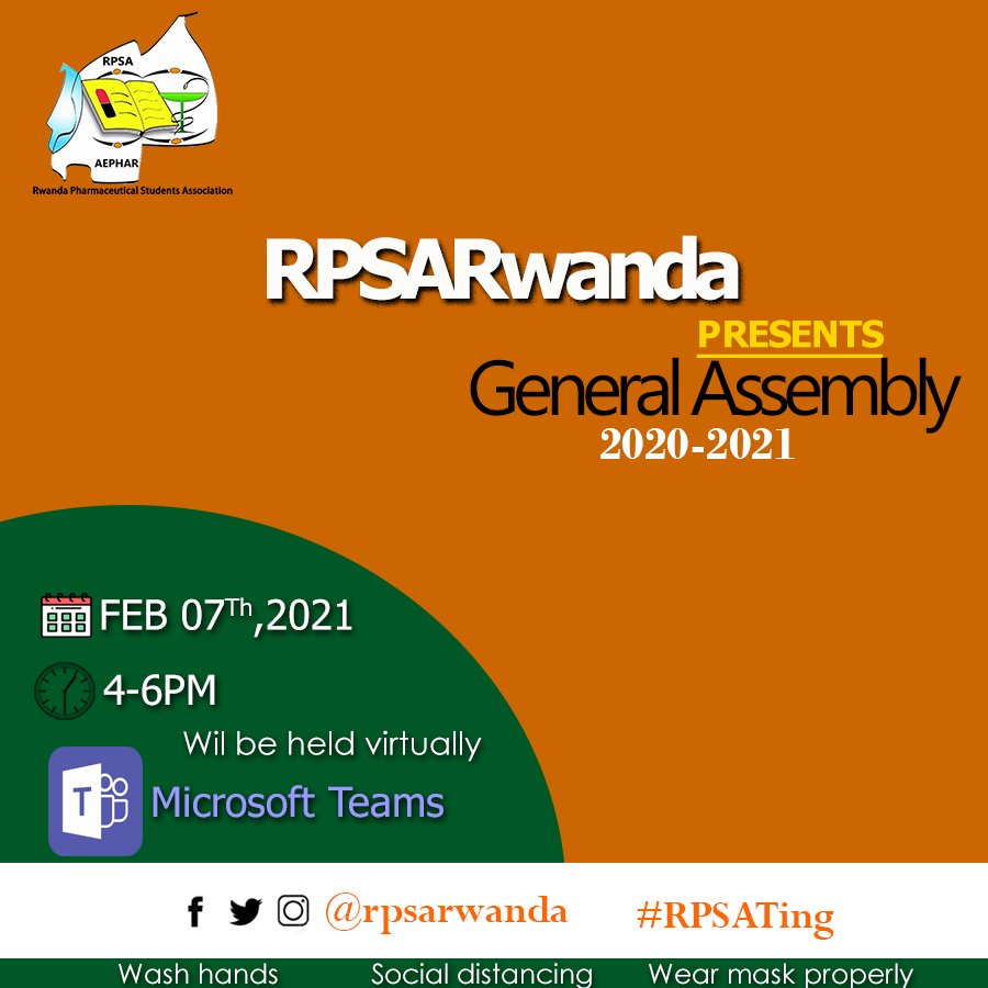 RPSA/AEPHAR (@rpsarwanda) on Twitter photo We are delighted to invite you to this festive RPSA event.
As we are preparing to join, please remember measures to covid-19 prevention.
<a href="/RwandaNCDA/">Rwanda NCD Alliance</a> <a href="/EmmyMugabarigi1/">Emmanuel MUGABARIGIRA</a>
<a href="/RwandaCPU/">RCPU</a>
<a href="/UR_CMHS/">College of Medicine</a> We are delighted to invite you to this festive RPSA event.
As we are preparing to join, please remember measures to covid-19 prevention.
<a href="/RwandaNCDA/">Rwanda NCD Alliance</a> <a href="/EmmyMugabarigi1/">Emmanuel MUGABARIGIRA</a>
<a href="/RwandaCPU/">RCPU</a>
<a href="/UR_CMHS/">College of Medicine</a>