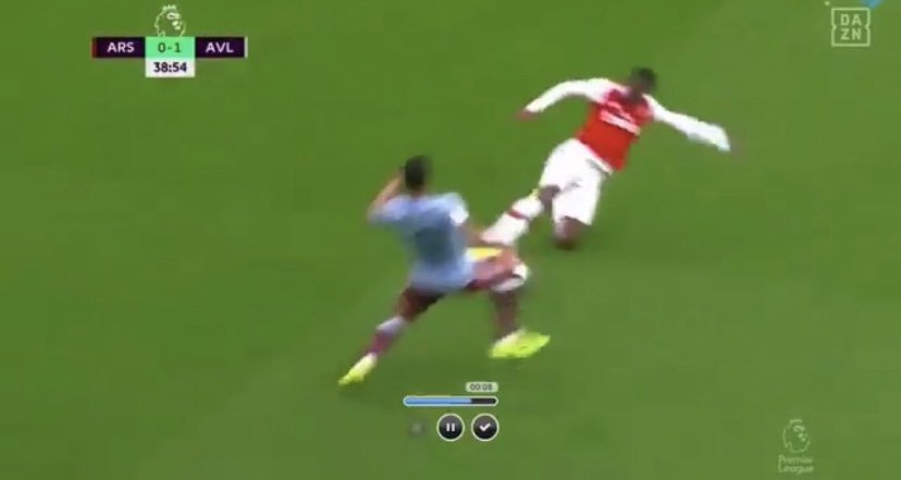 However this was given as a red card? AMN is sent off for taking the ball and being stood on