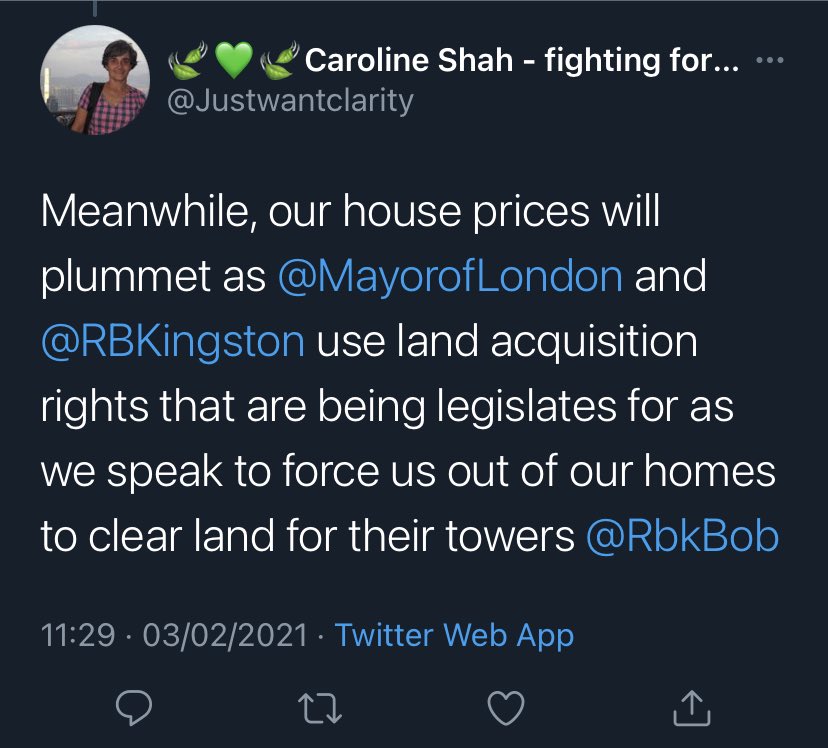 Might have finally gotten to the bottom of Caroline’s ‘environmentalist’ opposition to building more housing: her house price might suffer!