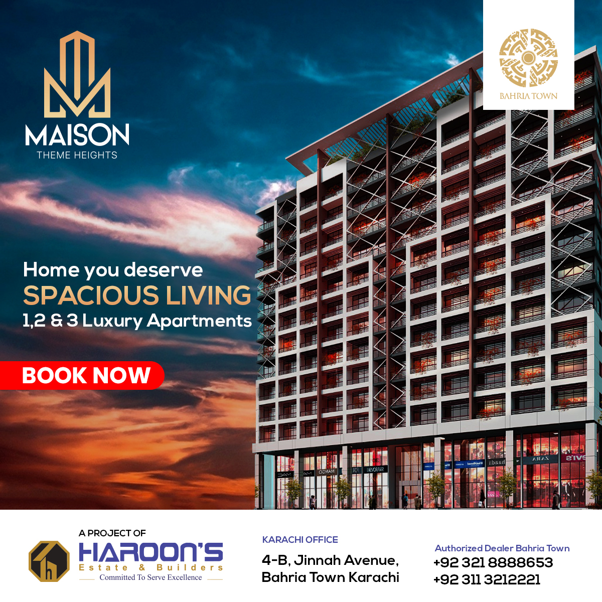 HaroonEstates's tweet photo. Maison Theme Heights is offering extravagance, security, amusement, and so forth. Book your Apartment now with Haroon's Estate and Builders

Contact:
03218888653
03113212221

#haroons #haroonestate #bahriatown  #Maisonheight #authorizeddealer #realestate #marketing #karachi https://t.co/NlvV7L5Lt7