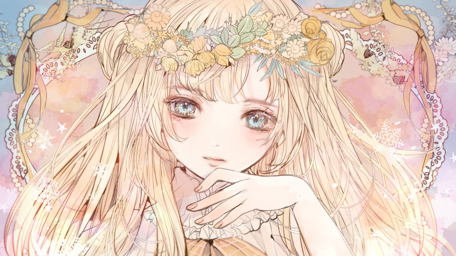Twitter 上的 こもりひっき 幻想少女絵 花冠 ペン画 水彩画 Digital Illustration 冬の夜のひととき カモミールとドライフラワーなど 冬のイメージの花冠の女の子を描きました 季節の少女たちのシリーズの水彩イラストです Illust お花作品鑑賞会 絵師の