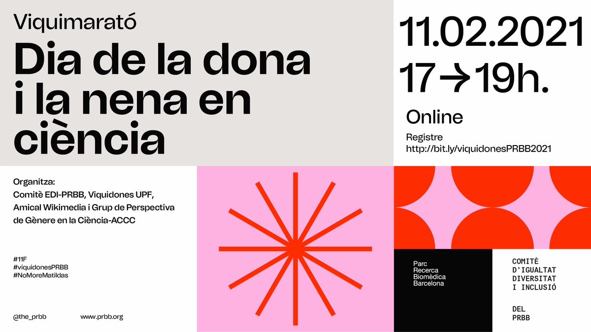 ACCC_'s tweet image. Fem visibles les dones en la ciència... a la @Viquipedia!

El Grup de #PerspectivadeGènere de l&apos;ACCC amb el Comité EDI-@the_prbb, @ViquidonesUPF i @AmicalWikimedia organitza una #viquimarató l&apos;11F.

Participa 👉 bit.ly/3atuOUf

#NoMoreMatildas #11F2021 #ViquiCientífiques