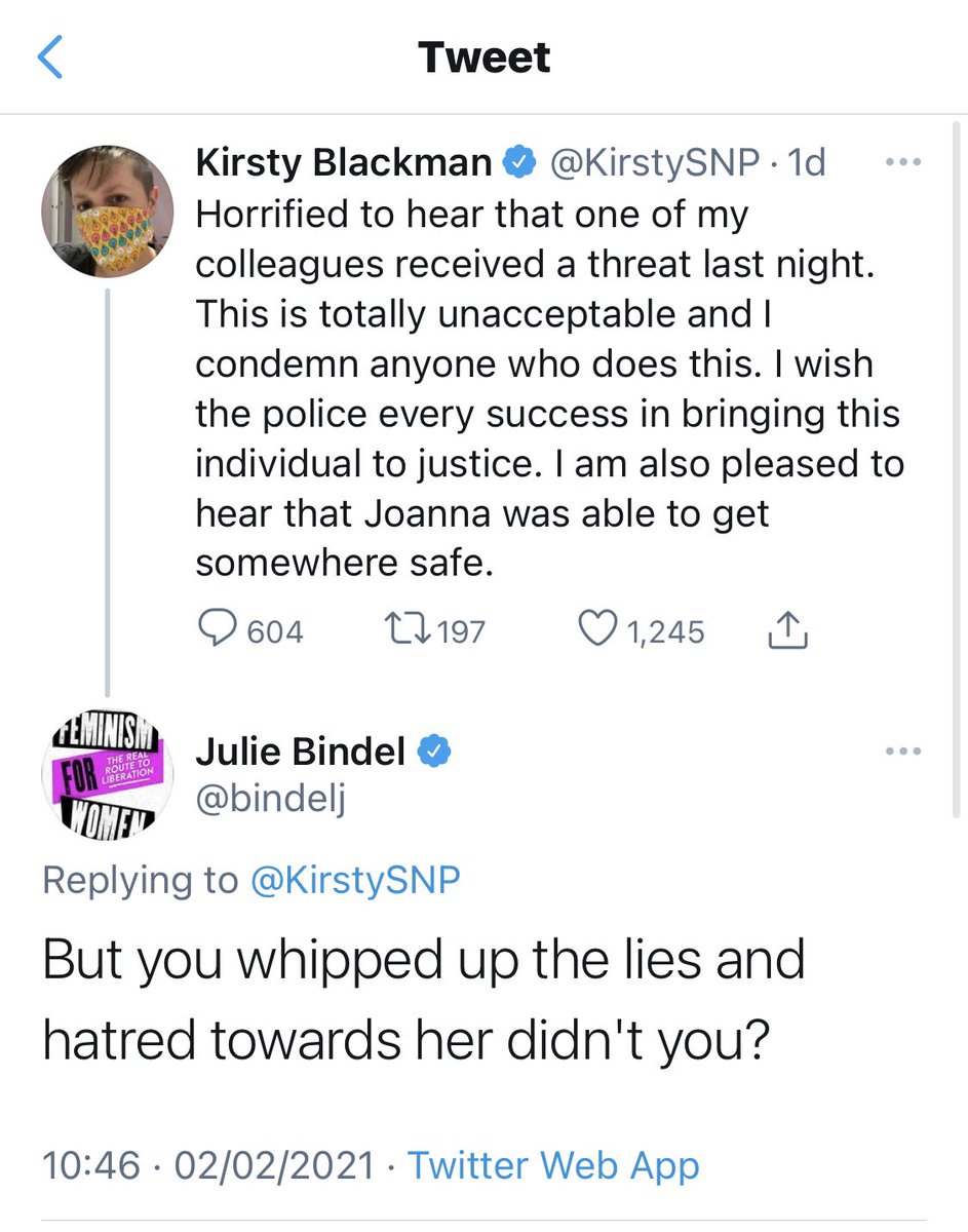 Satan sandwich on Twitter: "Yeah it was Kirsty Blackman that made Joanna  Cherry support a transphobic hate group and specifically one of their  members that has repeatedly said anti semitic things on
