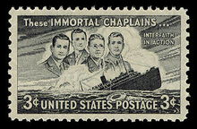 The Four Chaplains have been variously commemorated, both individually and collectively. The Postal Service honored them with a stamp.