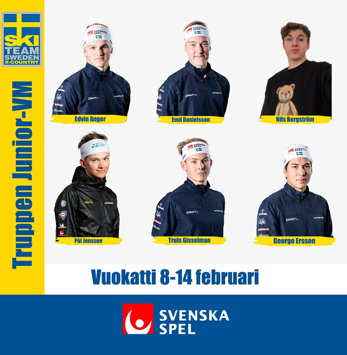 När trupperna till U23- och Junior-VM i skidor nu är uttagna står det klart att 13 av 21 åkare tillhör Svenska Spels och @SkiTeamSweXC gemensamma satsningar på Team Svenska Spel och Team Svenska Spel junior. Läs mer: bit.ly/2YIogeK Foto: Bildbyrån #SvSskidor